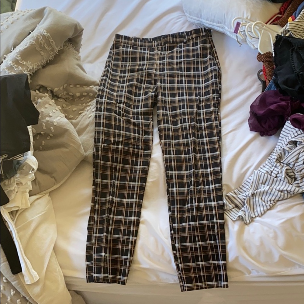 high wasted, skinny, plaid pants